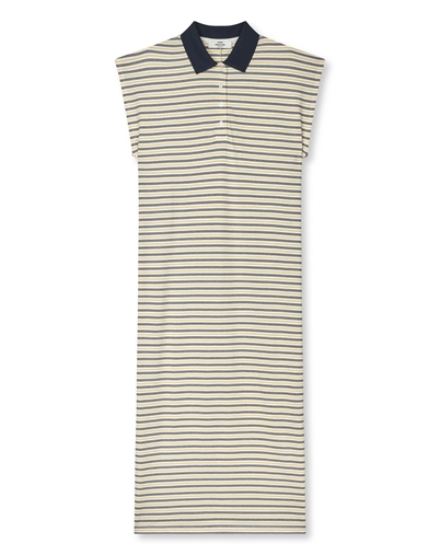 Mads Nørgaard - Light Terry Polly Kleid - Vanilla Ice/Sky Captain